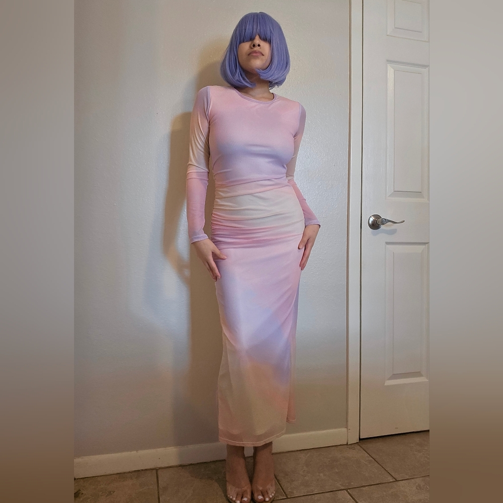 Long Sleeve Mesh Dress - XS